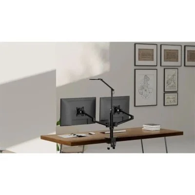 Dual Monitor Stand With Lamp (Ol-2lt) _ Black